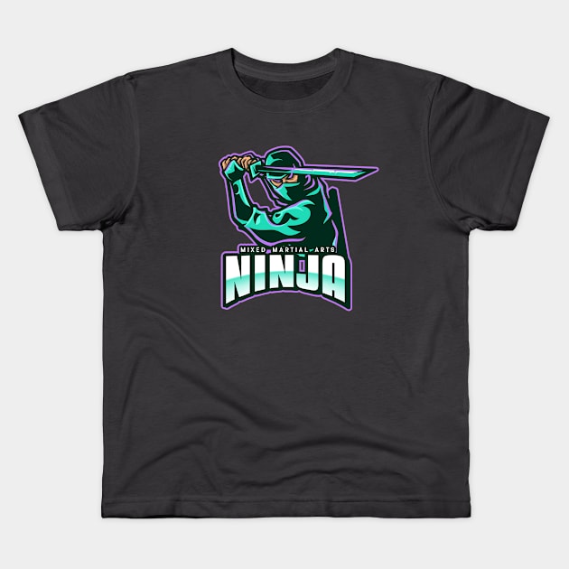 MMA Ninja Mixed Martial Arts Kids T-Shirt by Tip Top Tee's